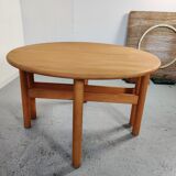 Beech dining table with extensions, 80s