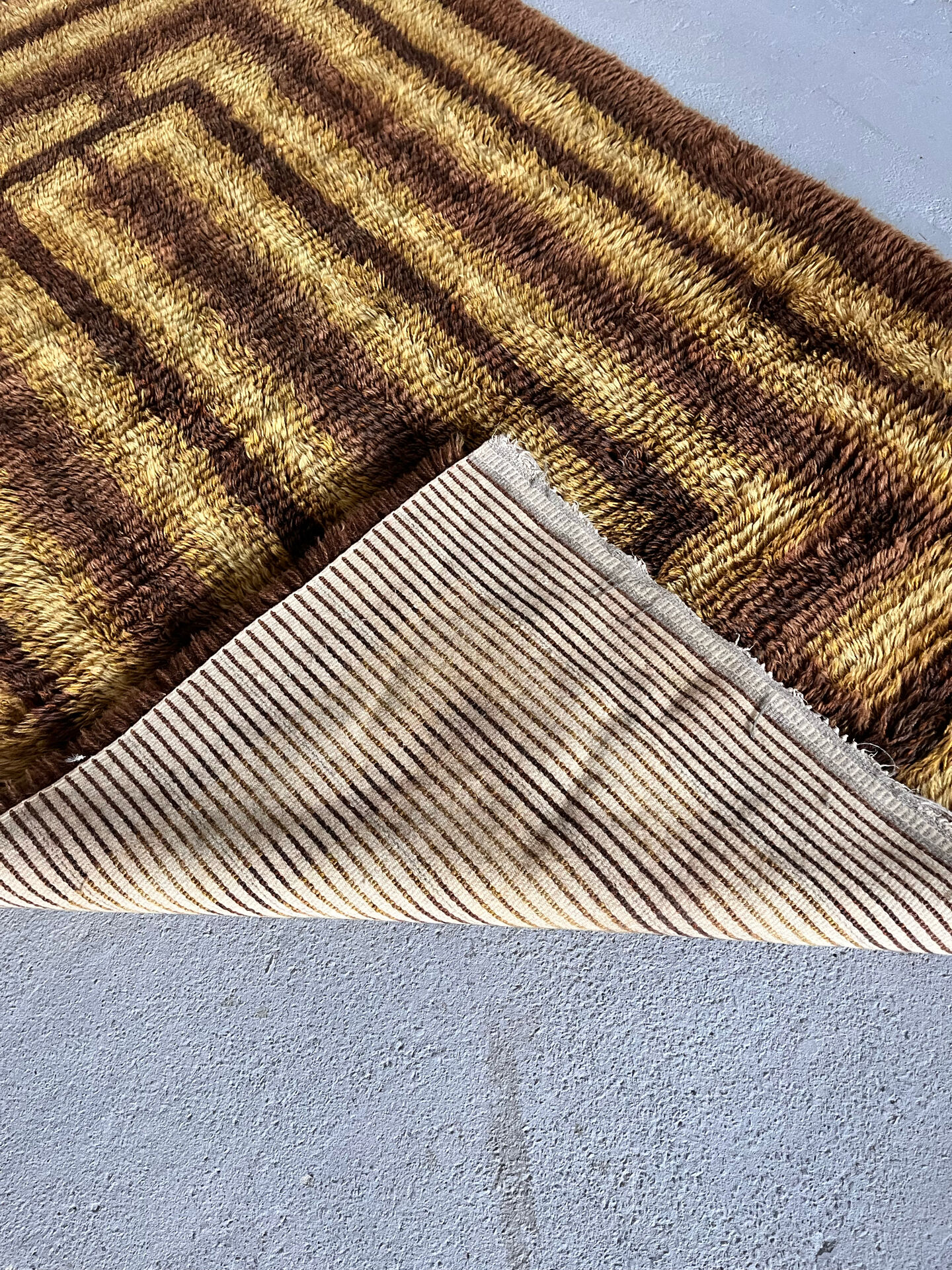 Scandinavian Rya Rug, 1960’s, 100% Wool, Mid Century