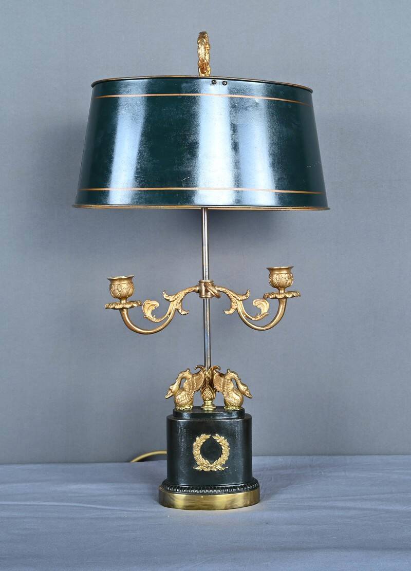 Gilded Bronze Bouillotte Lamp, Empire style, Napoléon III period – Mid