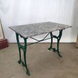 Wrought iron bistro table and vintage grey marble