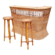 Rattan bar and 2 stools