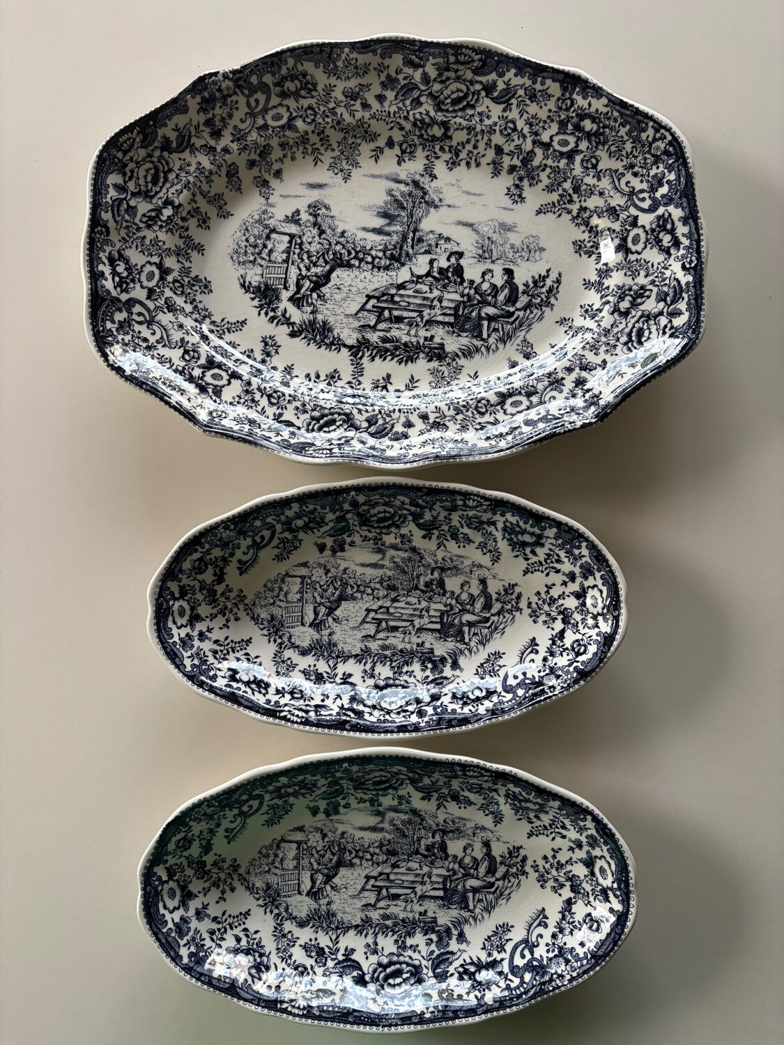 Luneville earthenware plates and dishes