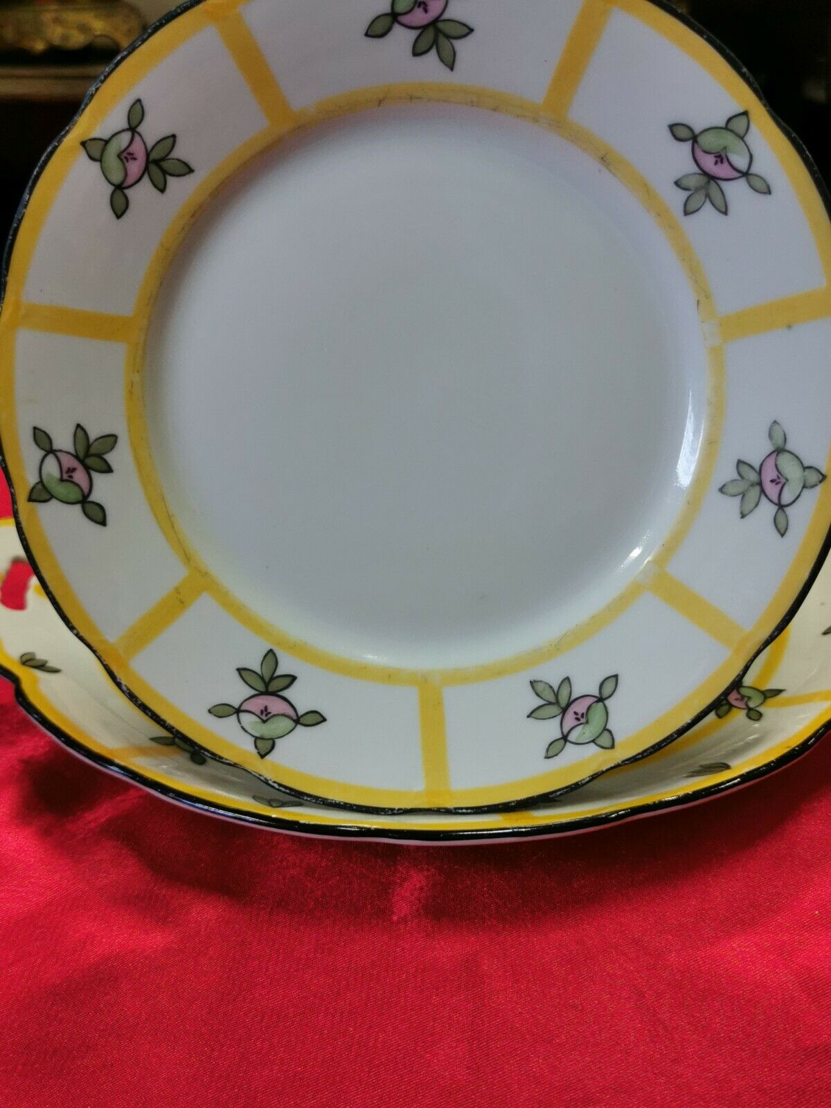Limoges porcelain cake service. T. L. B.