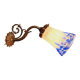 Wall light in gilded bronze and blue and white speckled glass