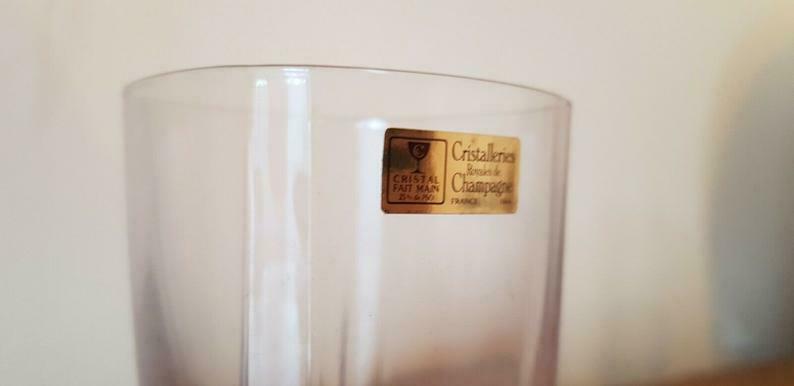 Set of 6 Hi Ball tumbler glasses French Royal Crystal of Champagne