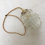 Vintage molded glass pendant lamp