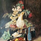 Oil painting on canvas still life signed