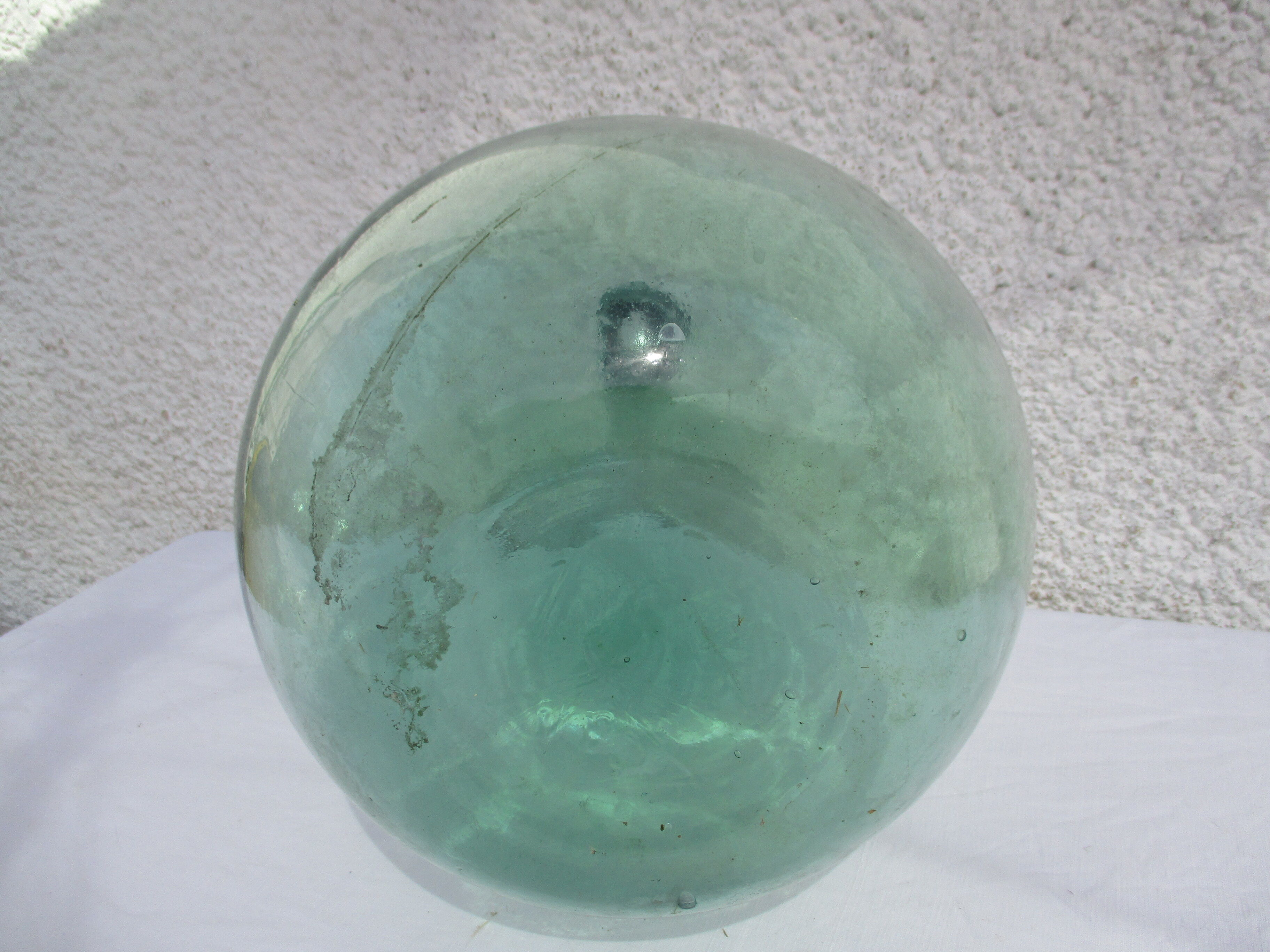 Canister dame-jeanne vdd glass molded green color 15 1/2 liters