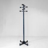 Porte-manteau italien moderne en bois émaillé vert foncé des années 1970