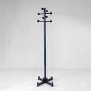 1970s Italian Modern Dark Green Glazed Wood Coat Rack