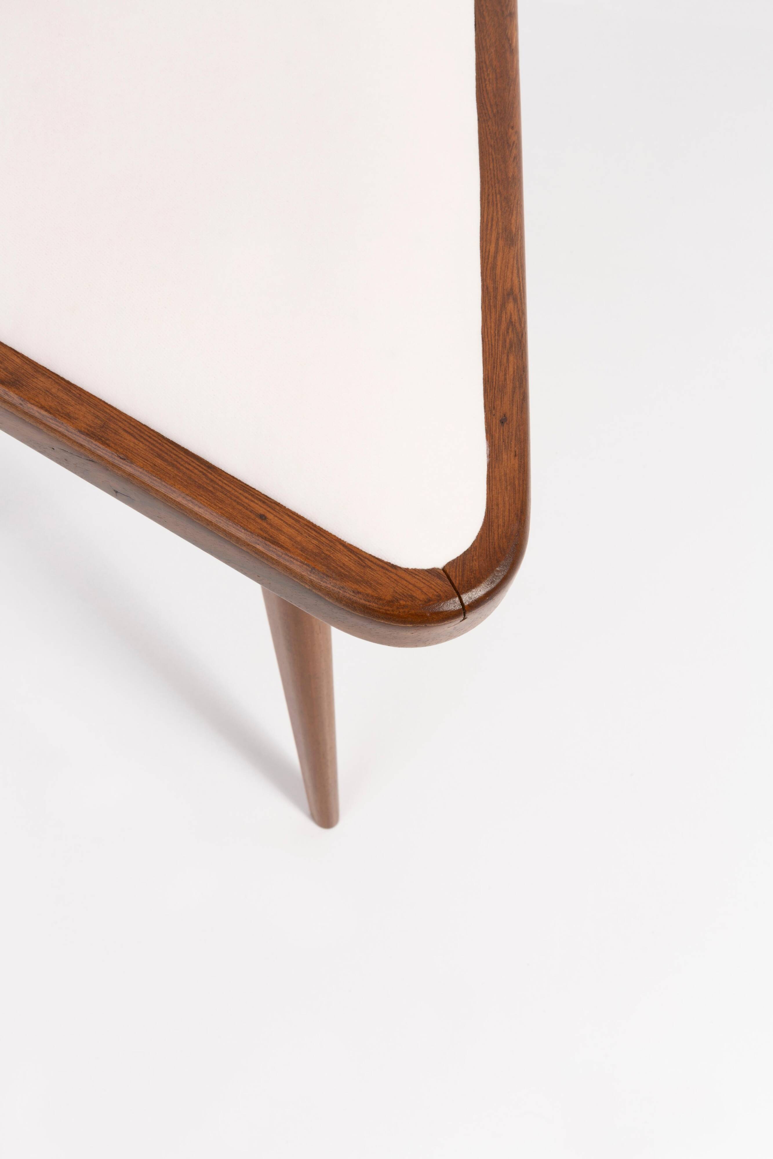 Set of two triangular velvet stools in white, Europe, 1960s