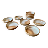 Serving dessert plates Grès France vintage 80s