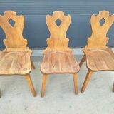 Set of 6 brutalist oak dining chairs, 1960