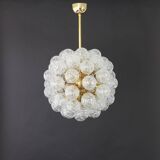 Spectacular Sputnik suspension with glass snowballs, Doria, Germany, 1970s.