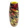 Black, Red and Yellow Encased Hand-Blown Murano Glass Flower Vase, Italy
