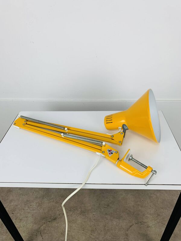 Lampe d'architecte articulée Habitat vintage en métal jaune