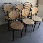 Dining Chairs in Wood Cane, Germany, 1960s, Set of 6
