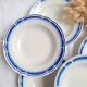 Assiettes creuses / Assiettes à salades Art Déco Badonviller bleu