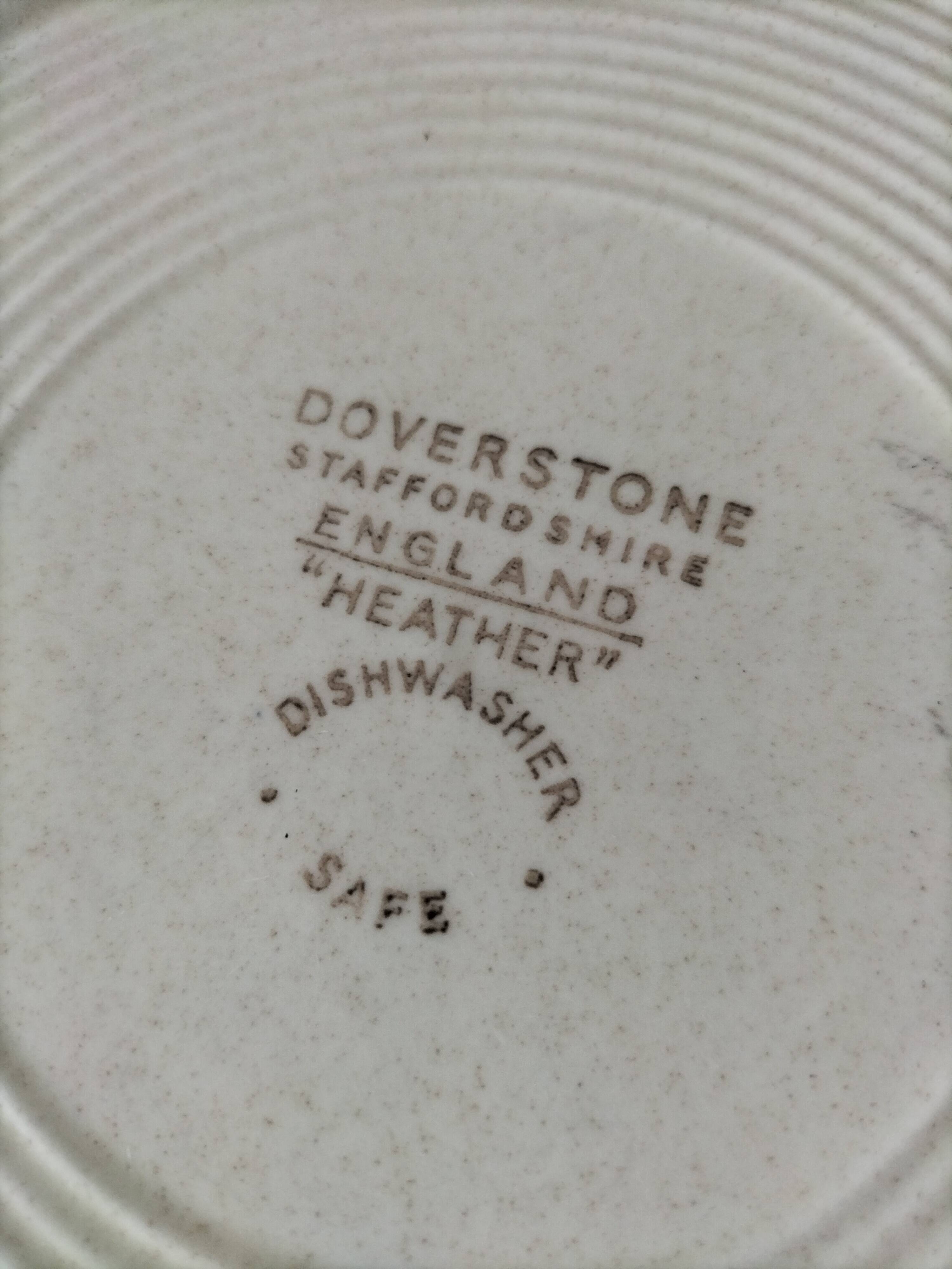 Doverstone Heather plate, ochre brown botanical design, England 70s