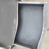 Black patinated 1-drawer bedside table