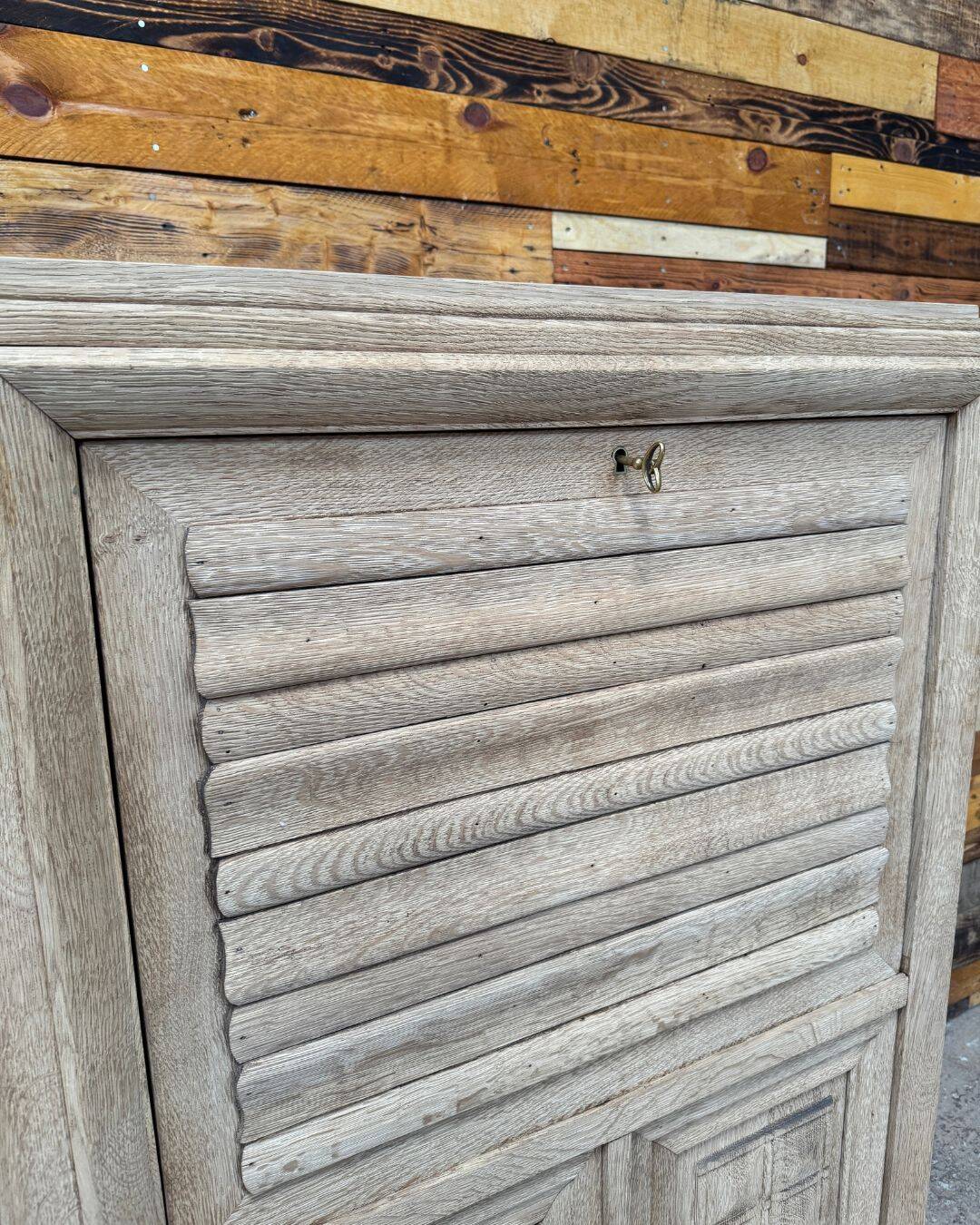Secretary in sandblasted oak - 1950s