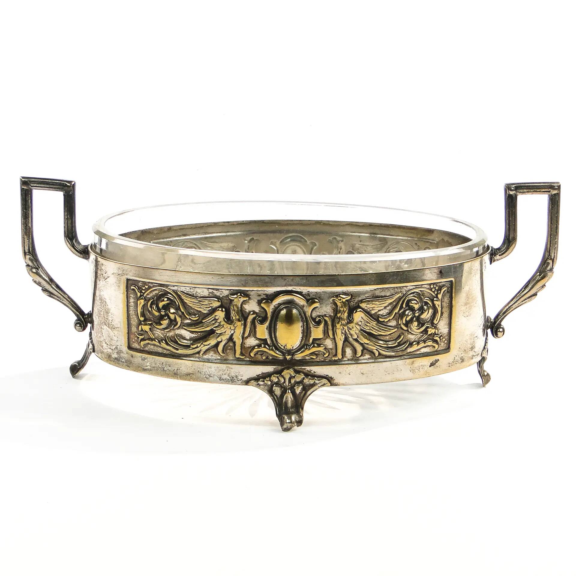 Empire jardiniere, silver-plated brass, Poland, 19th century
