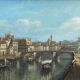 Oil on panel "The Arno at the Santa Trinita Bridge"