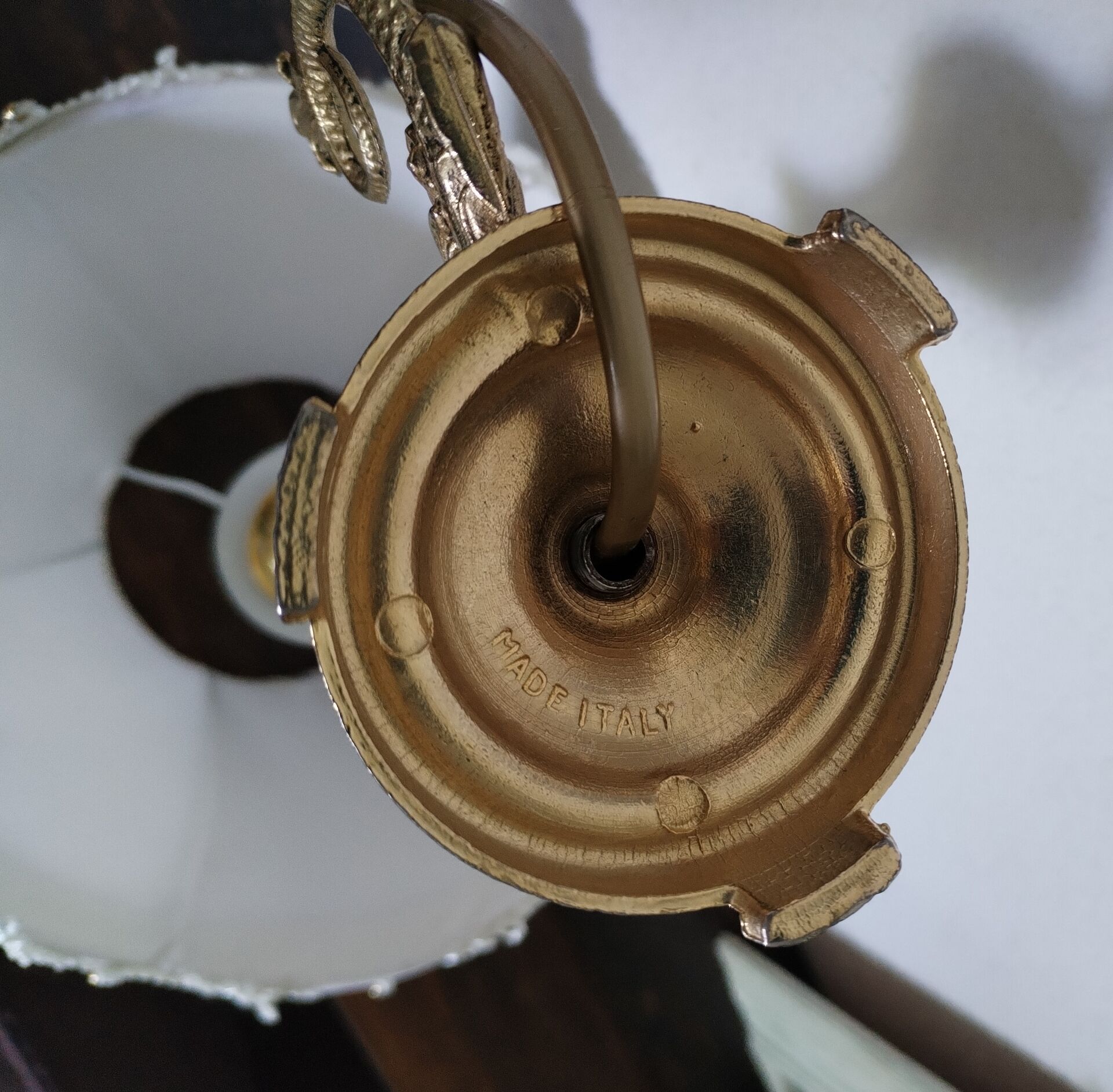 Lampe de table vintage en onyx et laiton, Italie