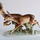 Vintage Porcelain Sculpture Roe Deer and Doe, by Royal Dux, 1960's.