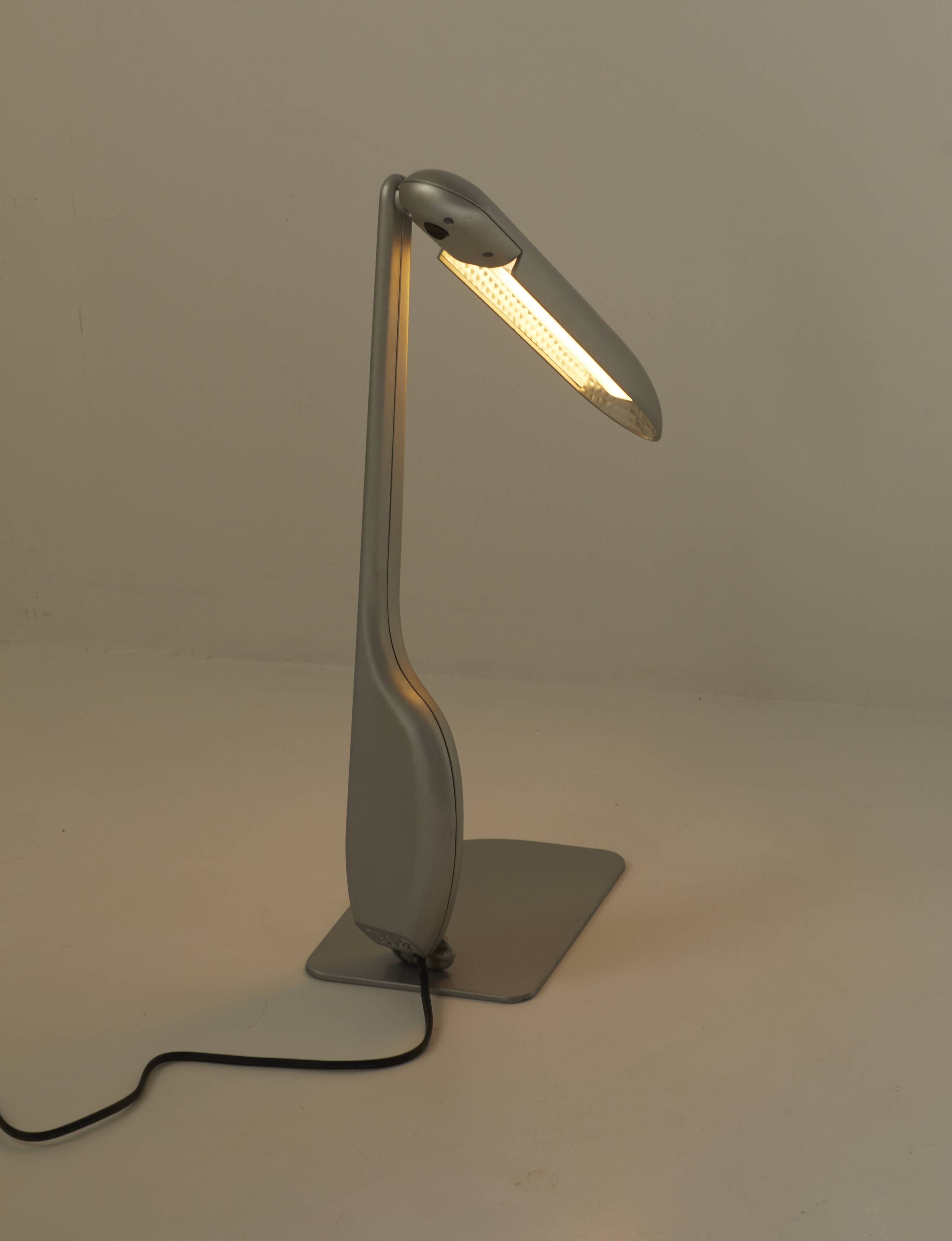 Post-modern gray lamp design Philippe Michel vintage Circa 1980