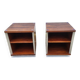 Vintage aluminium and wood bedside tables.