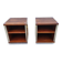 Vintage aluminium and wood bedside tables.