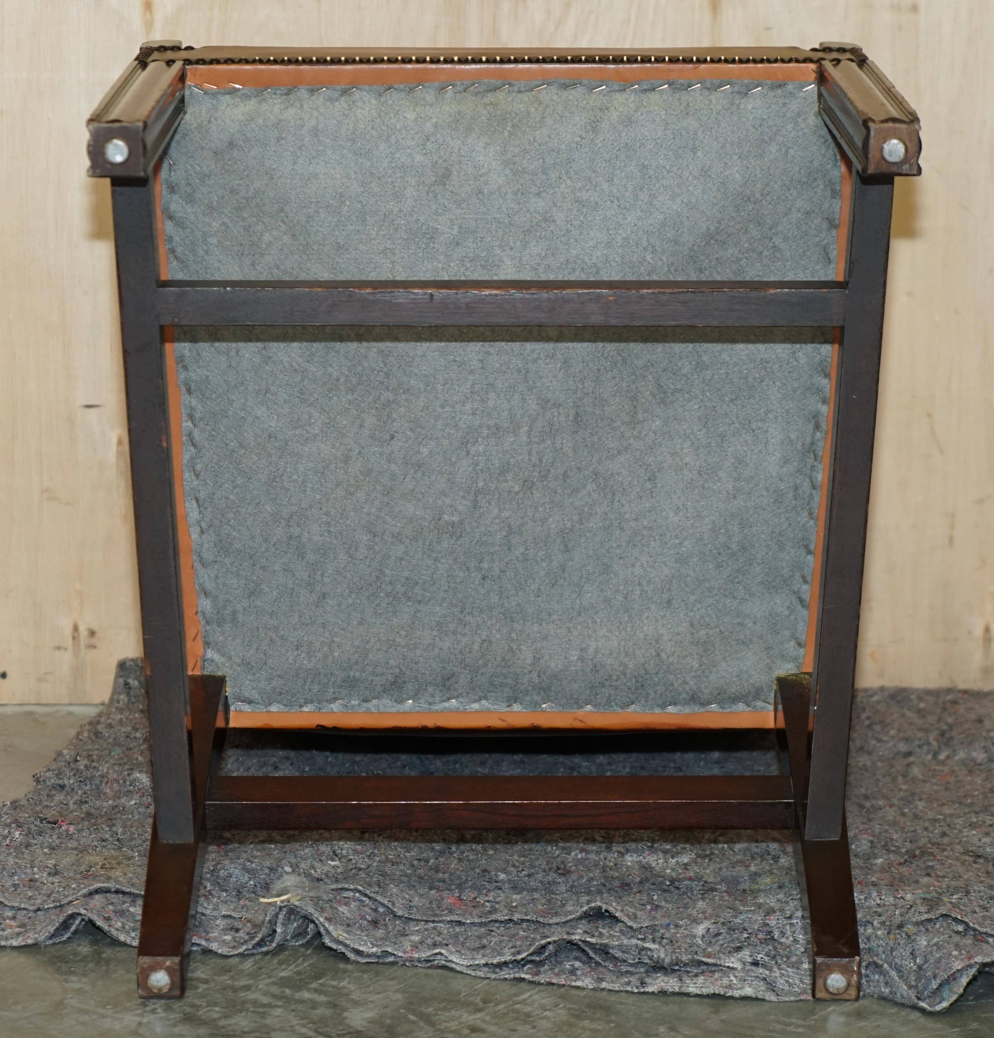 Fauteuil de bureau Gainsborough restauré cuir teint à la main