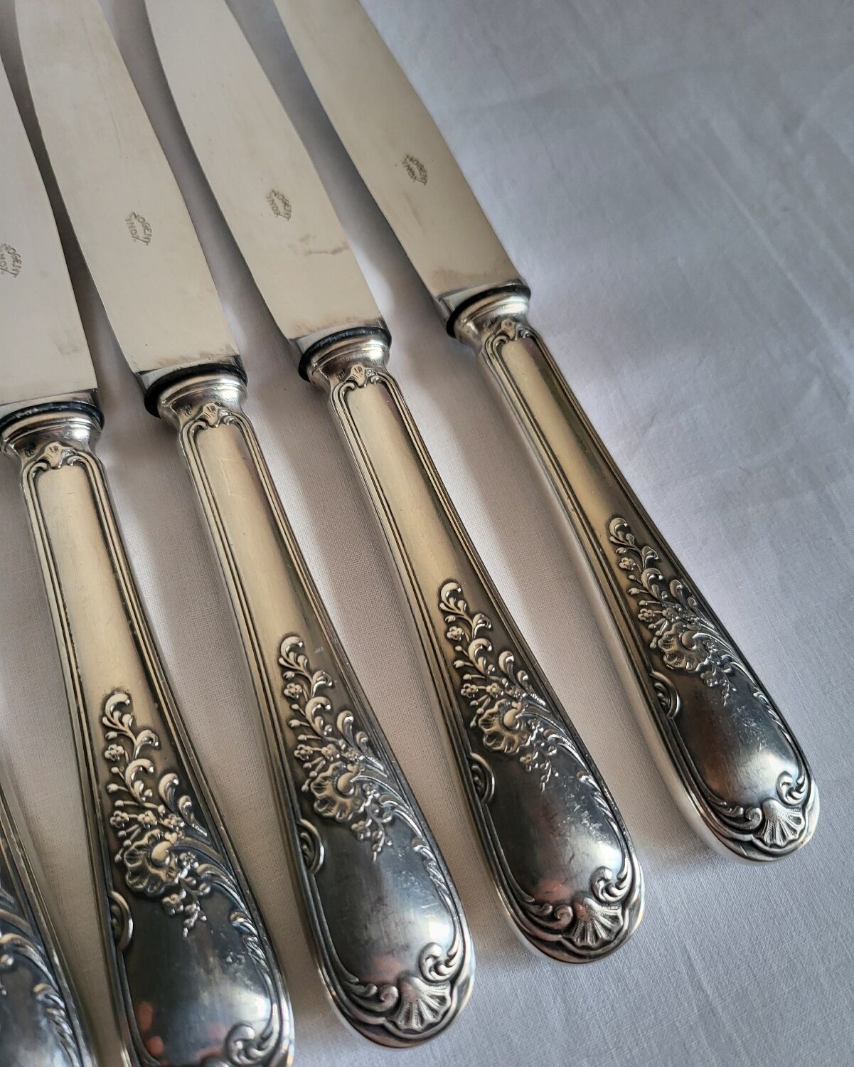 12 silver-plated table knives with stainless steel blades nogent