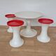 Midcentury Set of Three Tulip Stools and Coffee Table, Space Age, Germany, 1970s