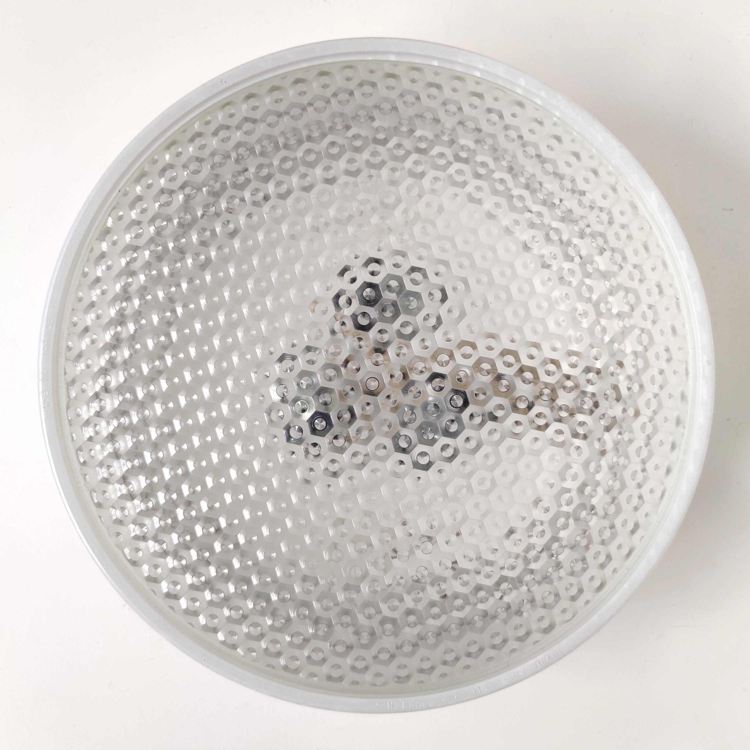 Ceiling lamp or wall lamp Holophane white opaline glass 1970 diameter 35cm