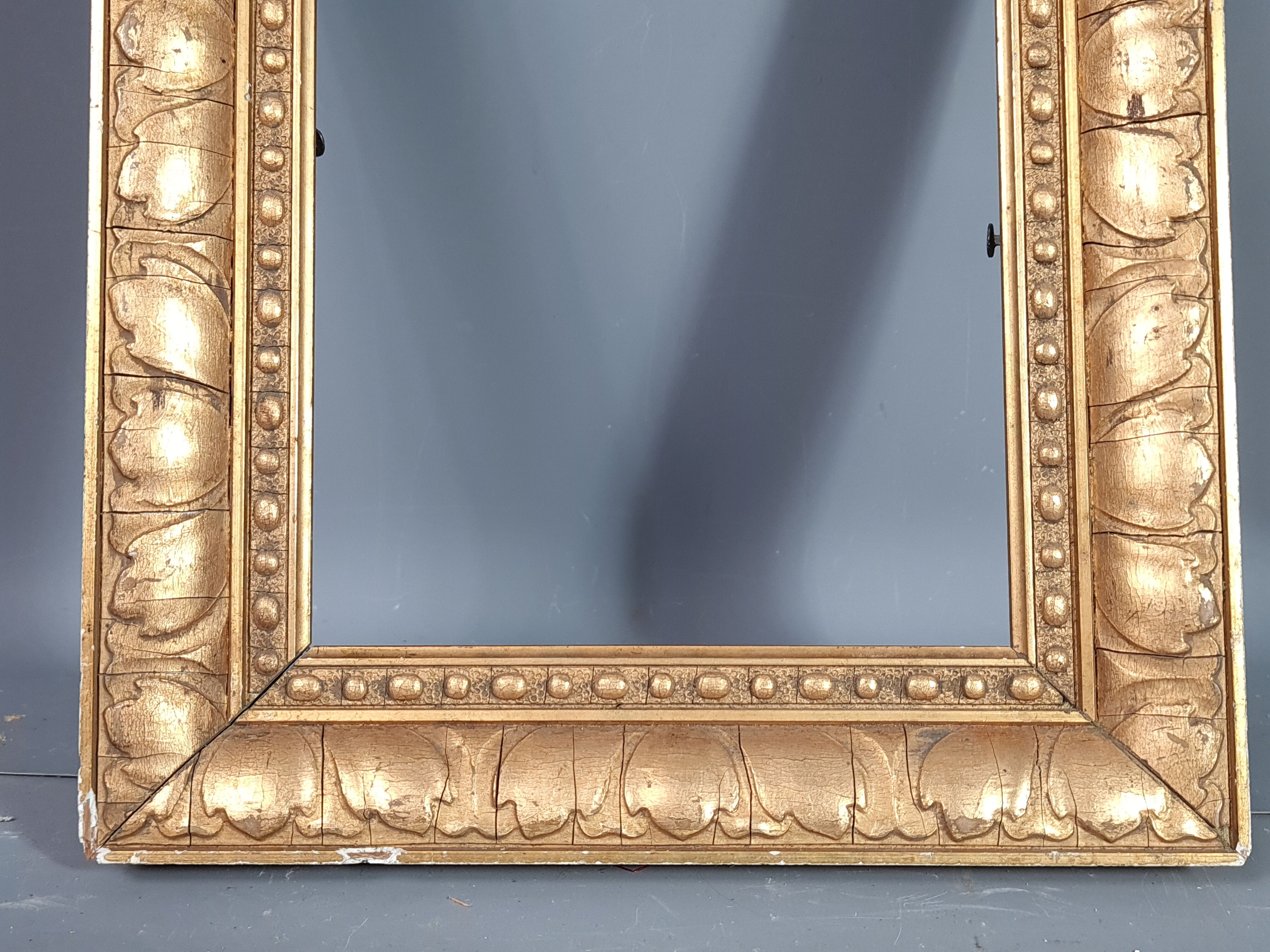 Old frame gilded stucco wood 29.5x21.5 cm, foliage 23.2x15.3 cm