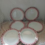 6 old Digoin and Sarreguemines dinner plates