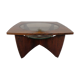 Vintage rosewood and glass coffee table, Denmark, 1960s