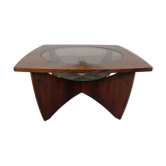 Vintage Rosewood and Glass Coffee Table, Denmark, 1960s