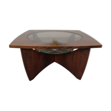 Vintage Rosewood and Glass Coffee Table, Denmark, 1960s