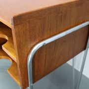 1960s Danish teak shelf cabinet with chrome plated legs