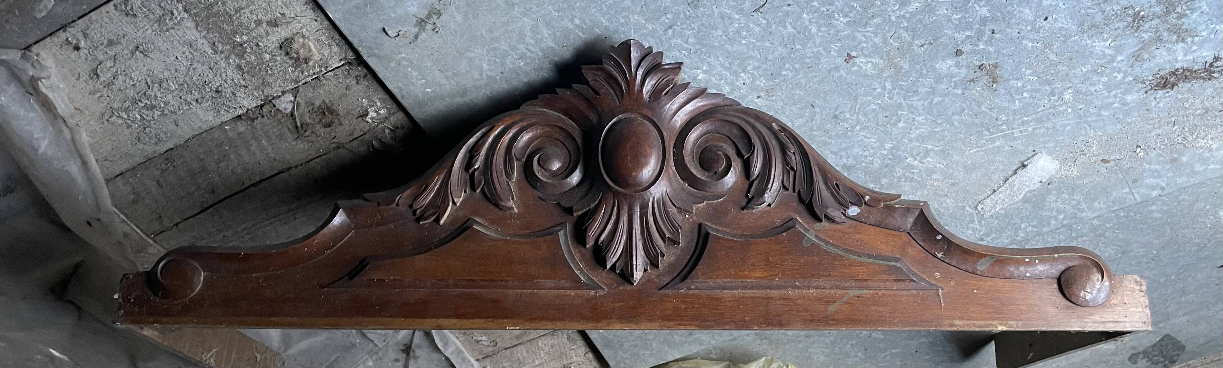 Antique wardrobe with a mirror door.