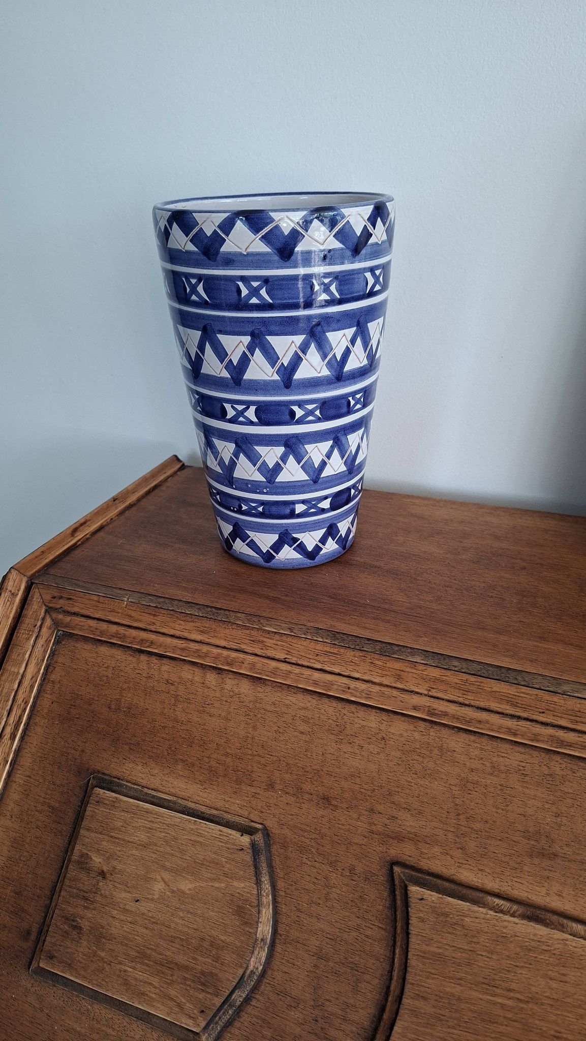 Blue and White Ceramic Decorative Vase Robert Picault