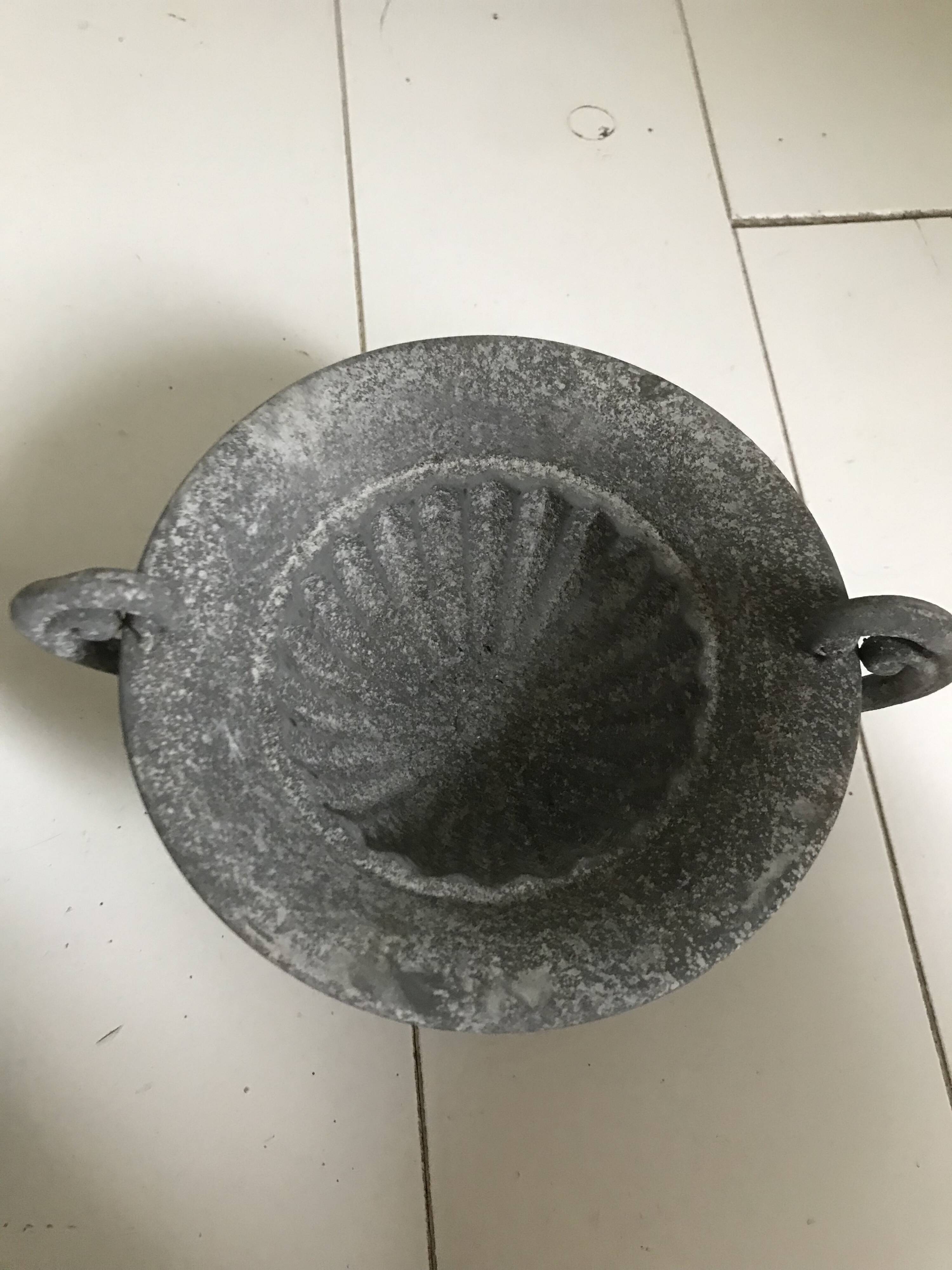 Small pair of zinc pots.