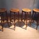 Set of 4 bar stools in "Thonet" style.