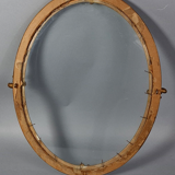 Old oval frame and glass foliage 40x30 cm wood stucco gilding gold leaf SB