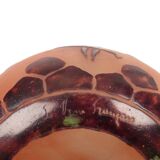 Charles schneider for le verre francais, corolla vase with floral decoration