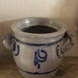 Blue grey stoneware pot