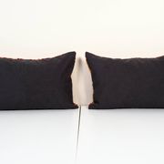 Set of two red ikat velvet lumbar pillows